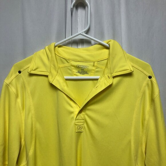 OGIO Golf Shirt Mens Large Bright Yellow Short Sleeve Polo - Picture 2 of 7
